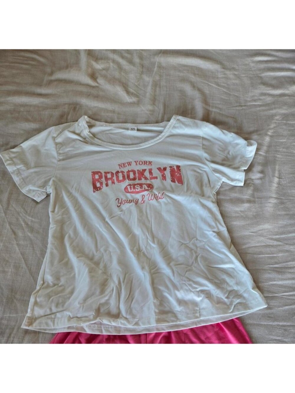 pajama set White & pink Brooklyn New York USA
